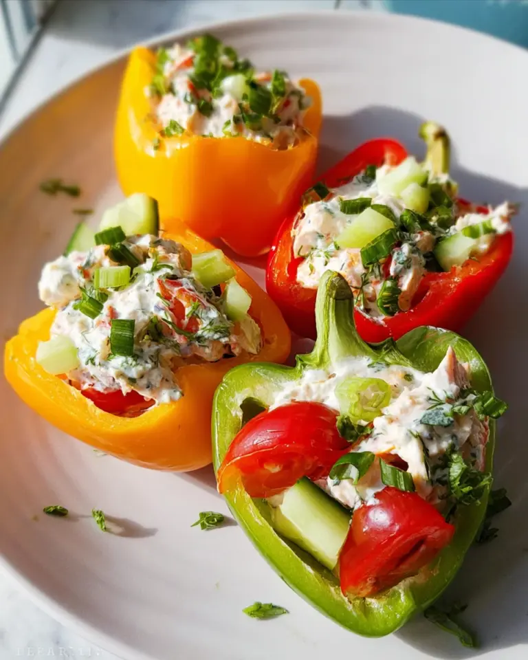 Greek Yogurt Chicken Salad Stuffed Peppers