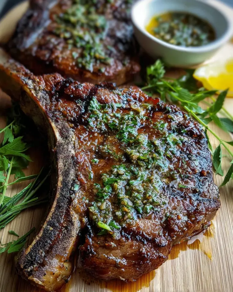 Grilled Flank Steak with Lemon-Herb Sauce