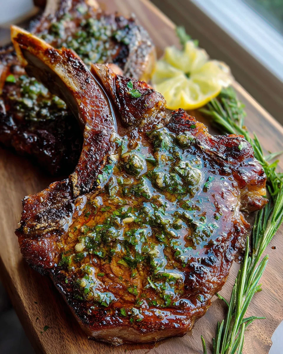 Grilled Flank Steak with Lemon-Herb Sauce Grilled