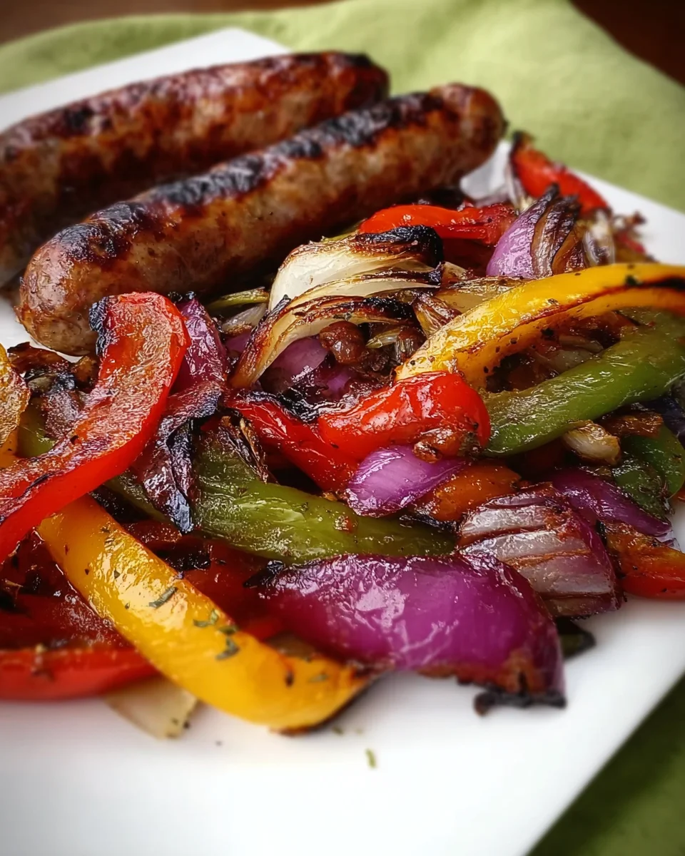 Grilled Sausage with Peppers and Onions Grilled Sausage with Peppers and Onions