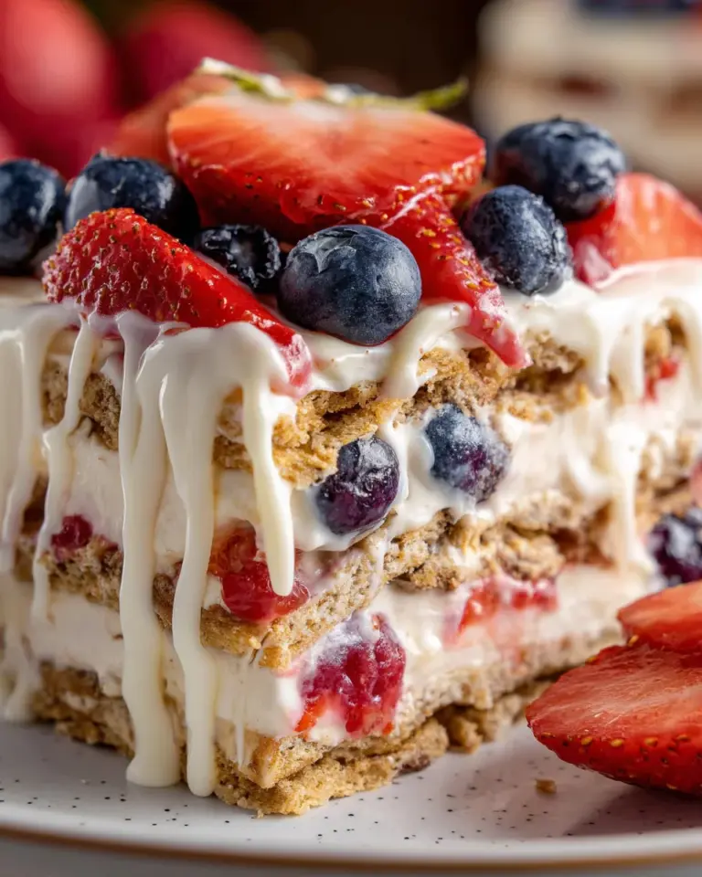 No Bake Icebox Cake with Summer Berries