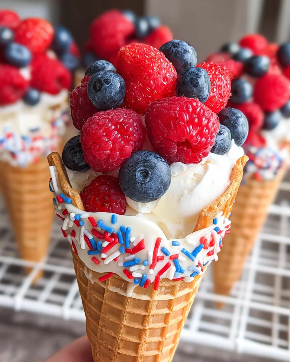 Patriotic Fruit Cones Patriotic