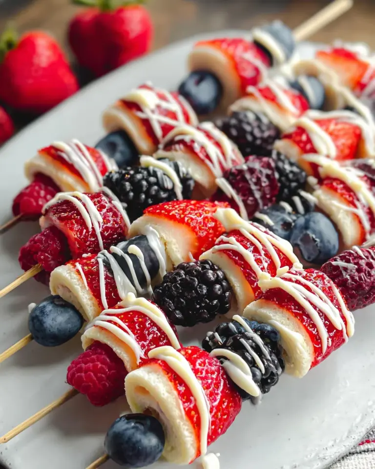 Red, White and Blue Fruit Kabobs