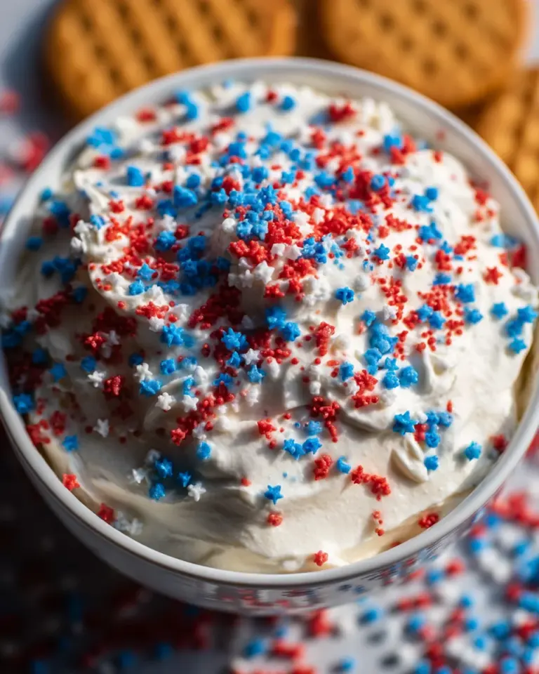 Red, White and Blue Funfetti Dip