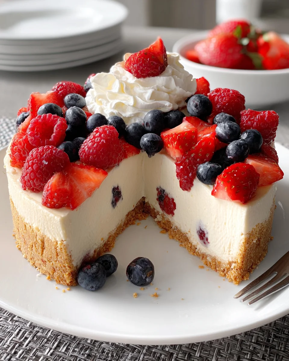 Triple Berry No-Bake Cheesecake
