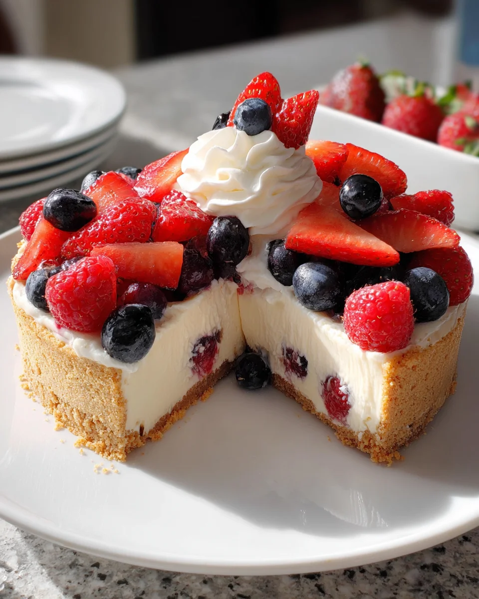 Triple Berry No-Bake Cheesecake Triple