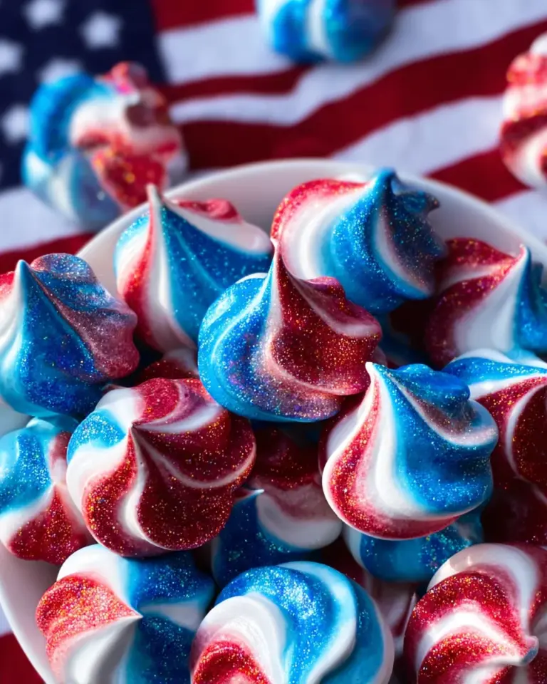 patriotic meringue cookies