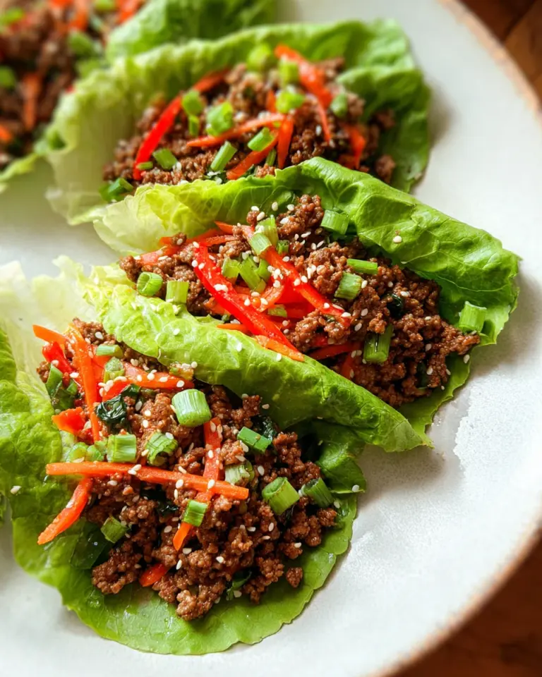 Asian Style Ground Beef Lettuce Wraps