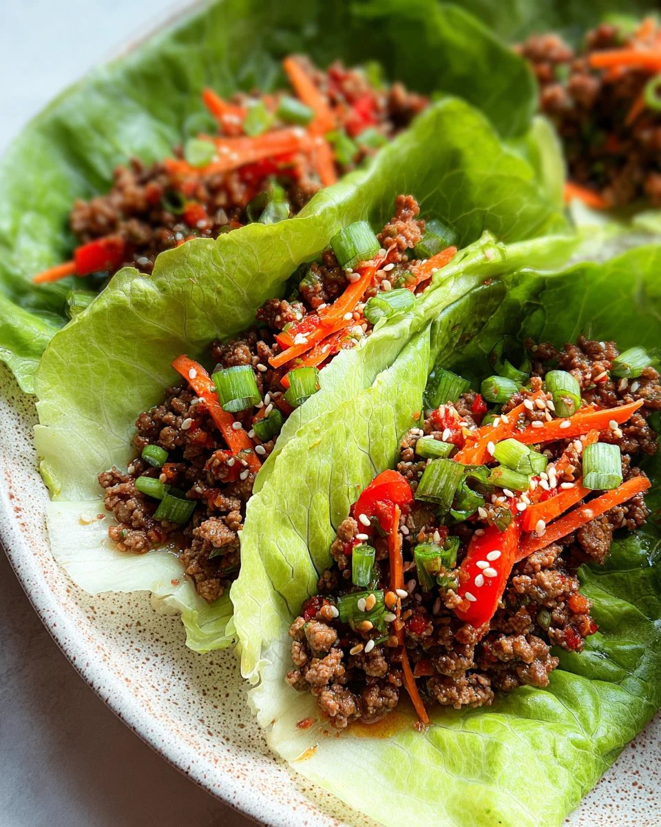 Asian Style Ground Beef Lettuce Wraps Asian