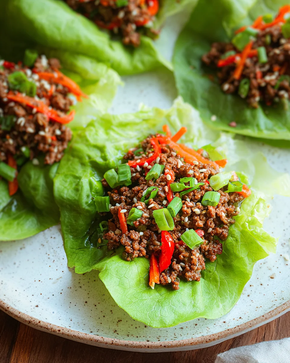 Asian Style Ground Beef Lettuce Wraps Asian