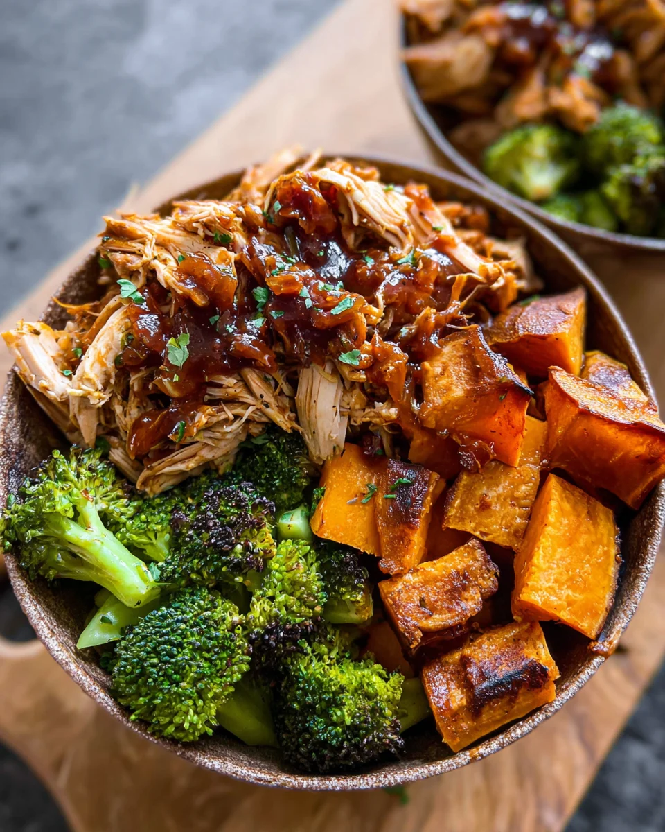 BBQ Chicken & Roasted Sweet Potato Bowls BBQ