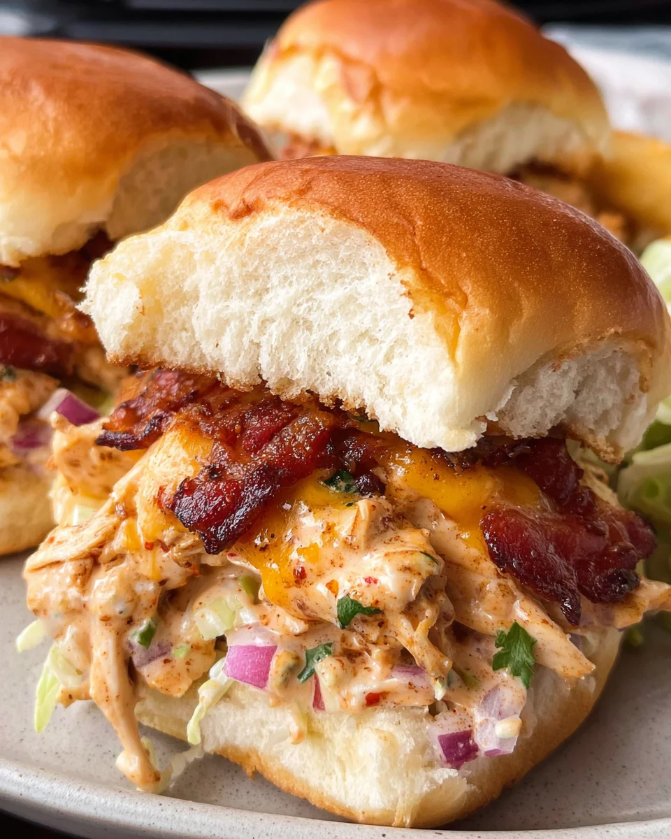Bacon Ranch BBQ Chicken Sliders