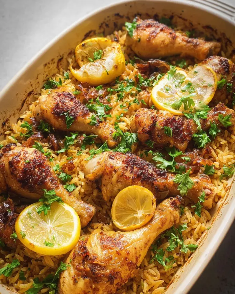 Baked Chicken Legs and Rice