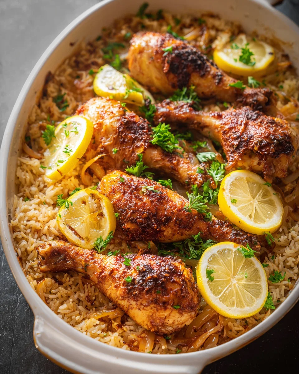 Baked Chicken Legs and Rice Baked