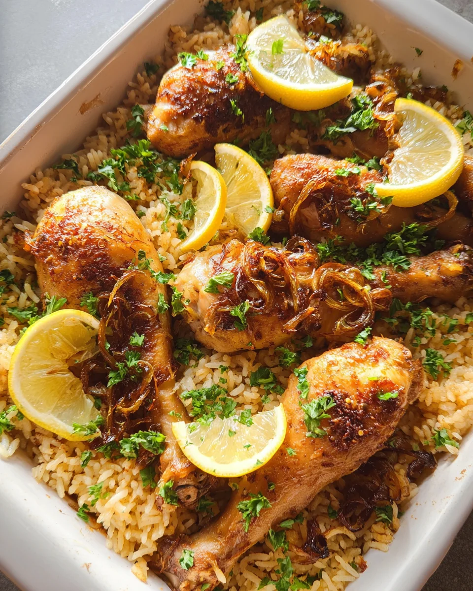 Baked Chicken Legs and Rice Baked