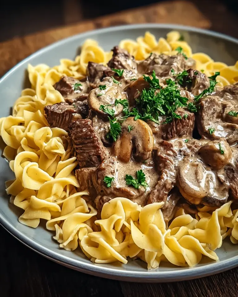 Beef Stroganoff with Egg Noodles