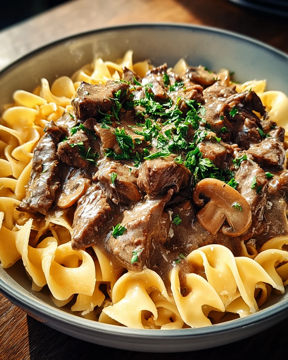 Beef Stroganoff with Egg Noodles Beef