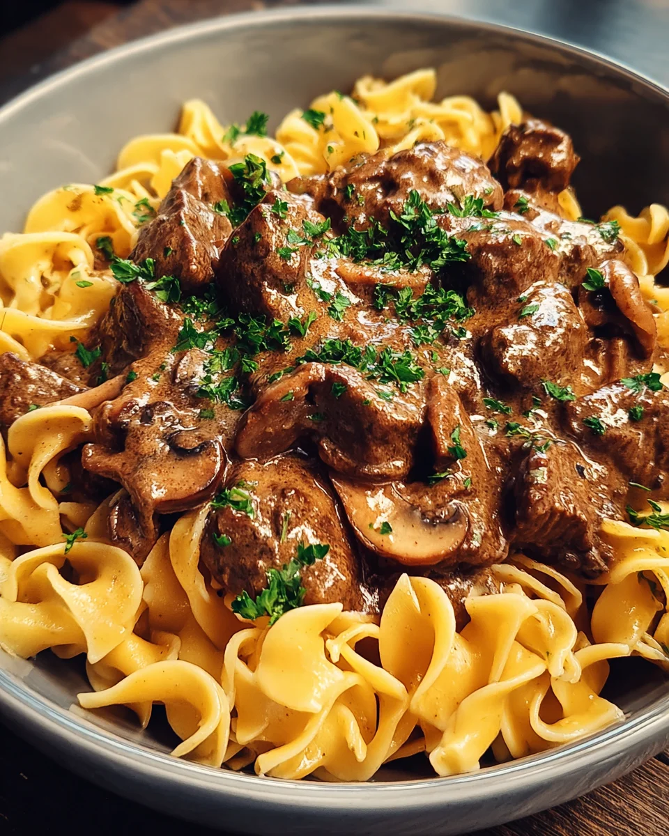 Beef Stroganoff with Egg Noodles Beef