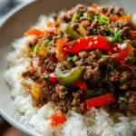 Beef and Pepper Rice Bowl Beef and Pepper Rice Bowl