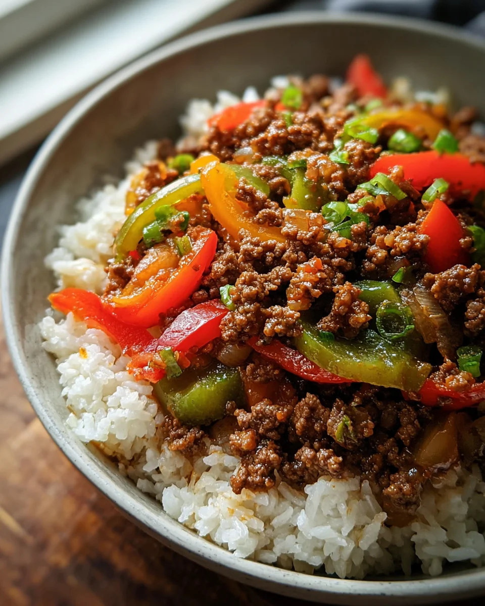 Beef and Pepper Rice Bowl Beef