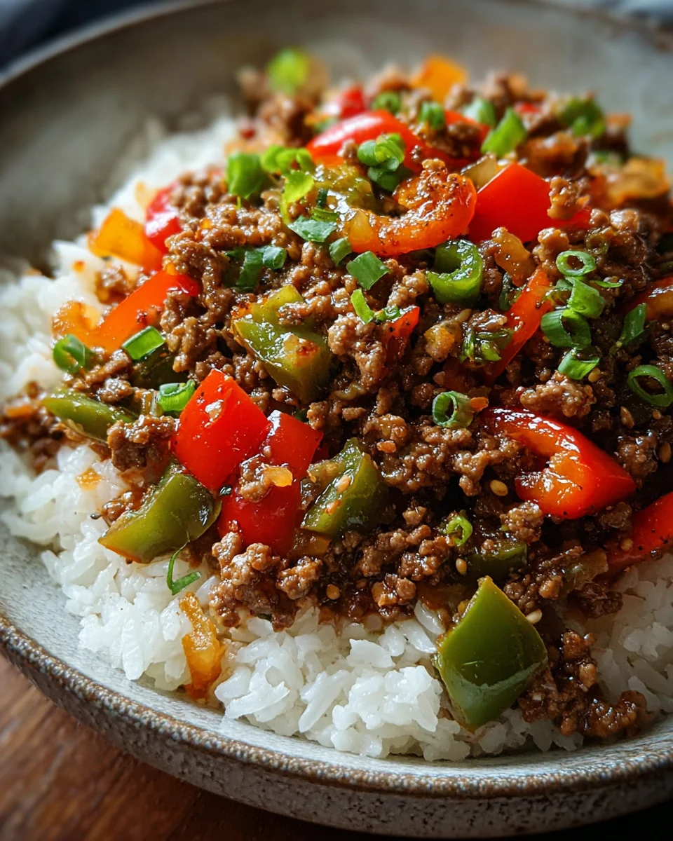 Beef and Pepper Rice Bowl Beef