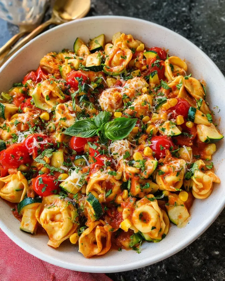Cheese Tortellini with Summer Veggies