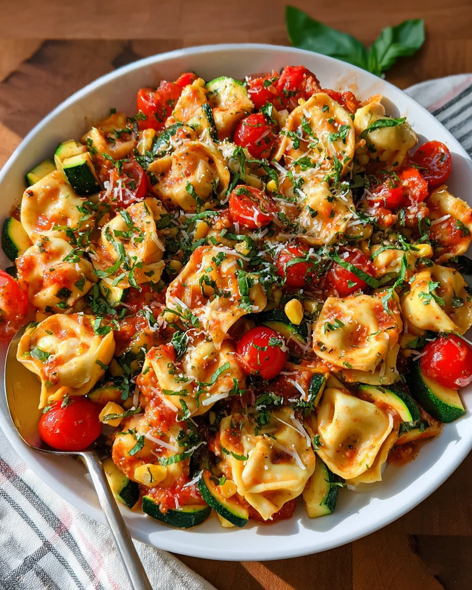 Cheese Tortellini with Summer Veggies Cheese