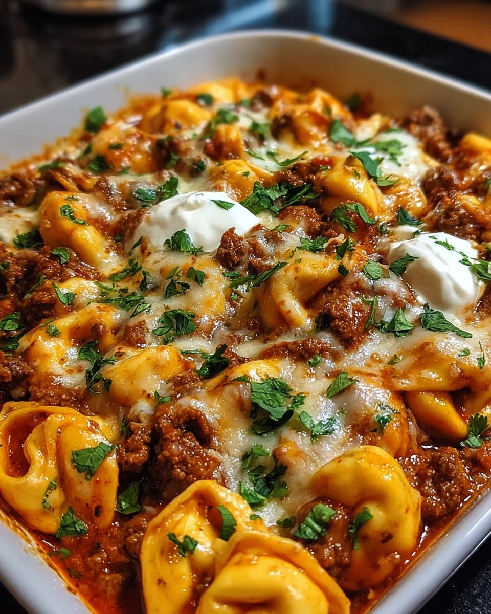 Cheesy Beef Enchilada Tortellini