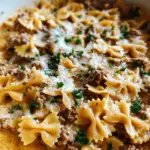 Cheesy Beef and Bowtie Pasta in Garlic Butter Cheesy Beef and Bowtie Pasta in Garlic Butter