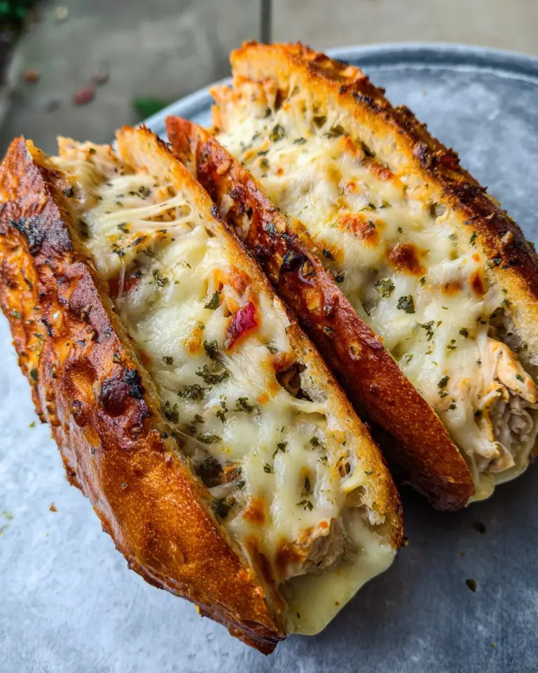 Cheesy Chicken Garlic Bread Sandwich