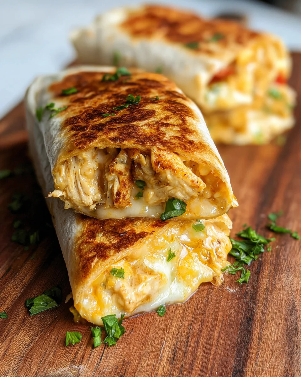 Cheesy Garlic Chicken Wraps Cheesy