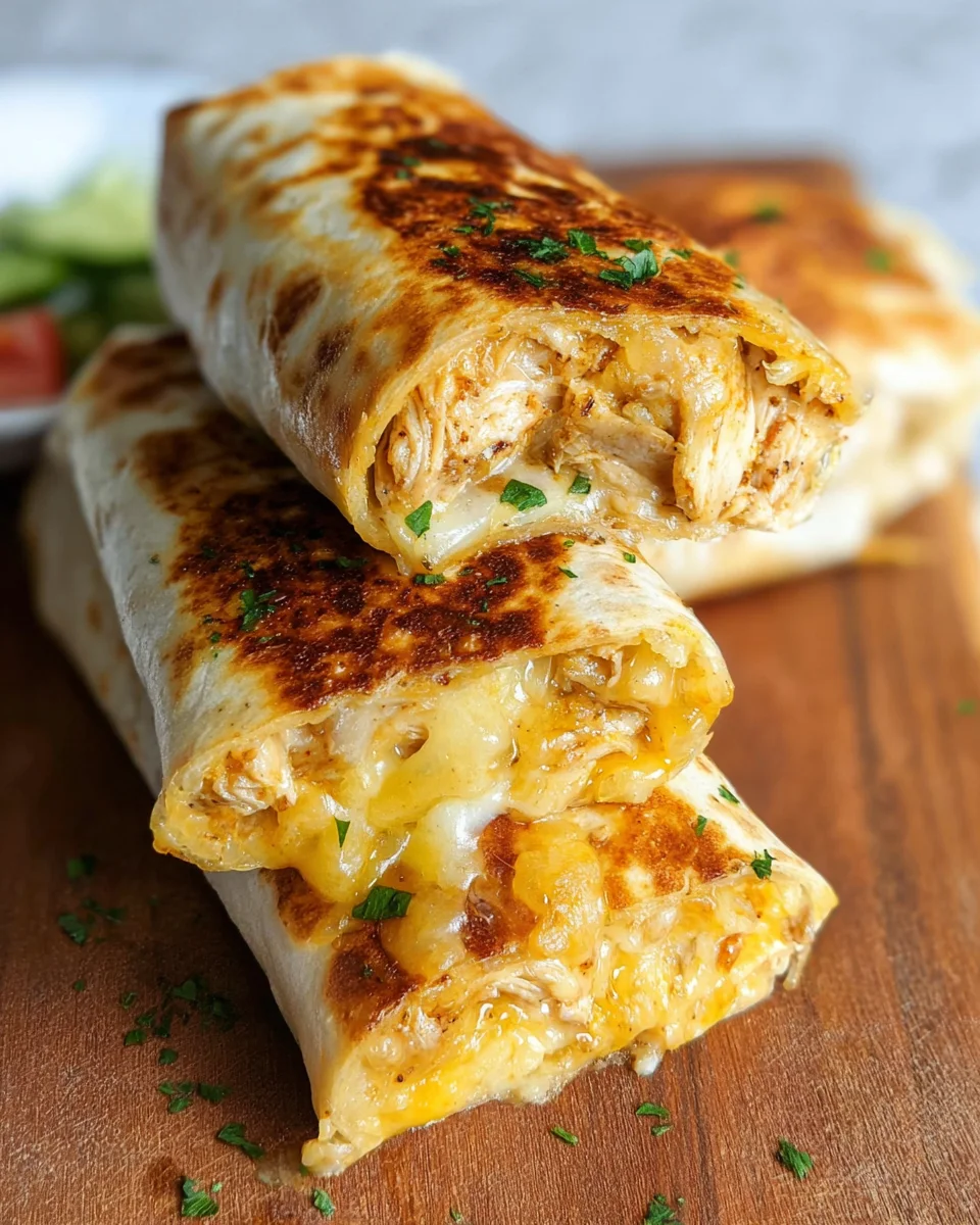 Cheesy Garlic Chicken Wraps Cheesy