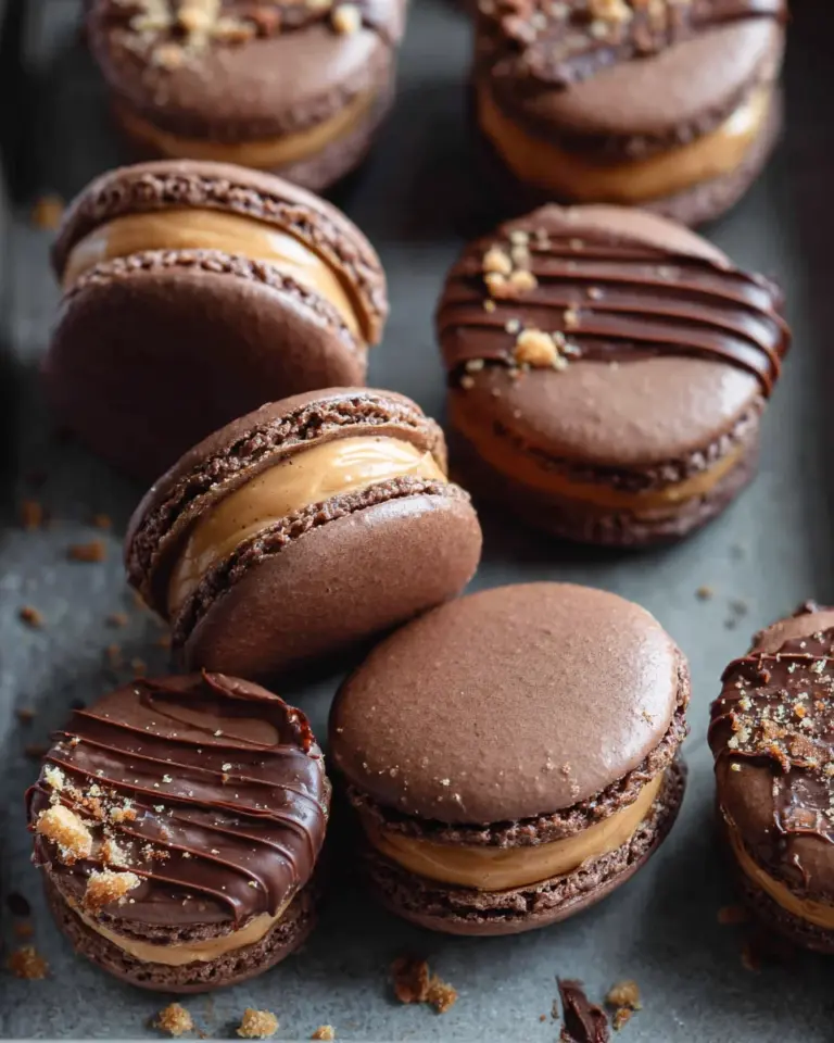 Chocolate Peanut Butter Macarons