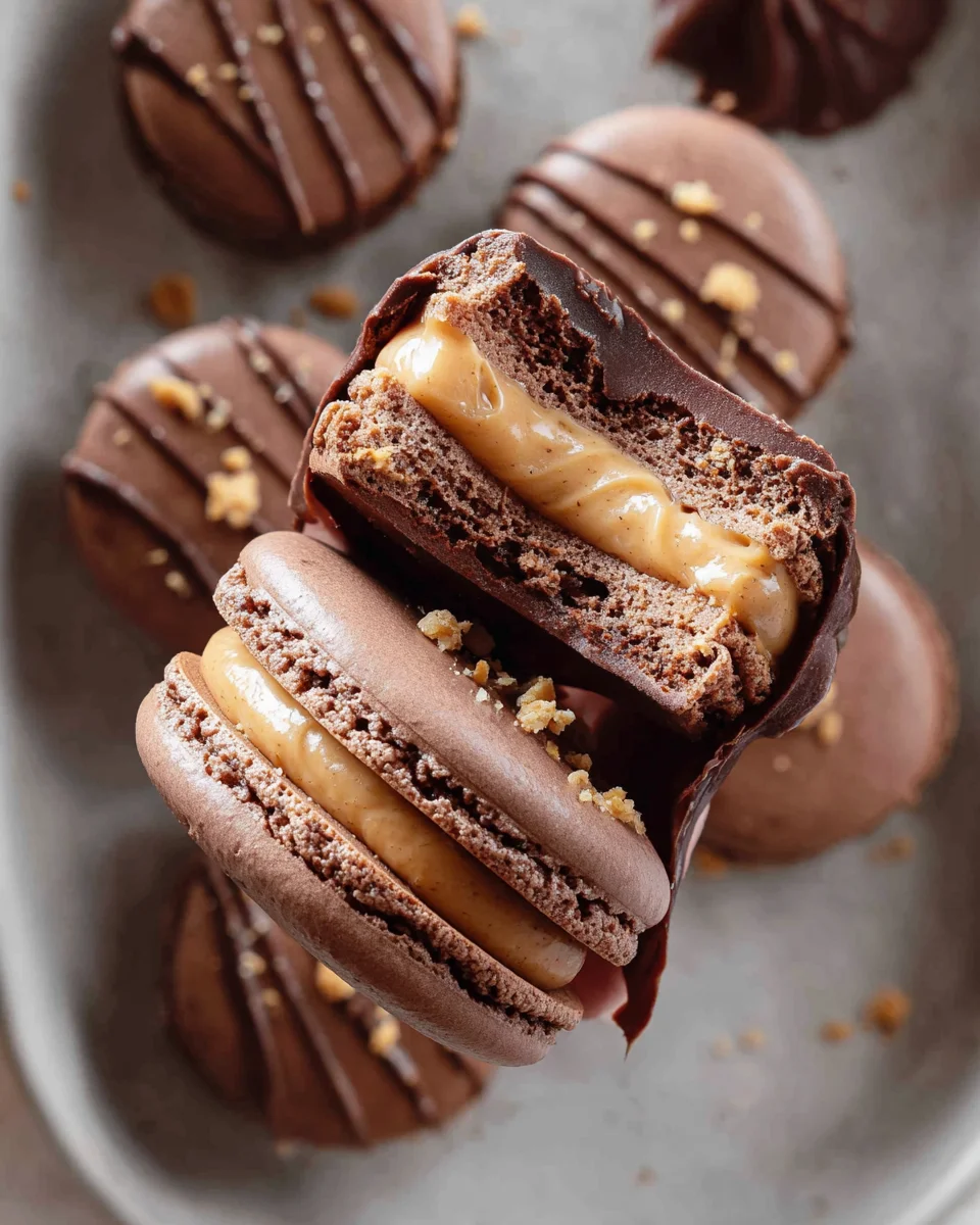 Chocolate Peanut Butter Macarons Chocolate