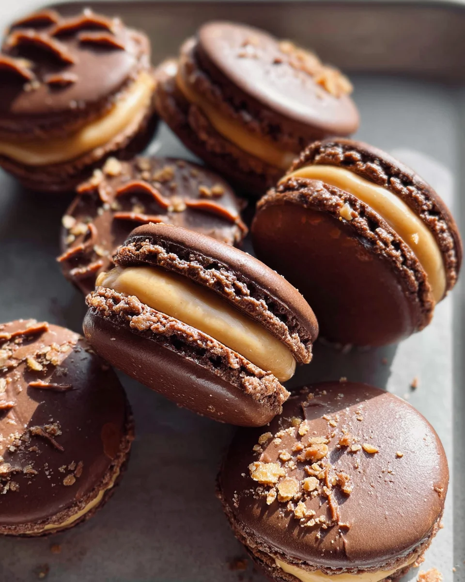 Chocolate Peanut Butter Macarons Chocolate