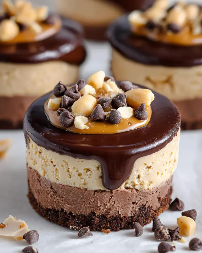 Chocolate Peanut Butter Mini Cheesecakes