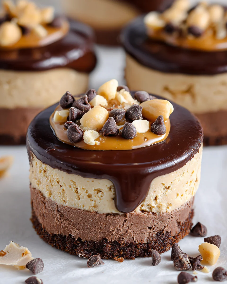 Chocolate Peanut Butter Mini Cheesecakes Chocolate Peanut Butter Mini Cheesecakes