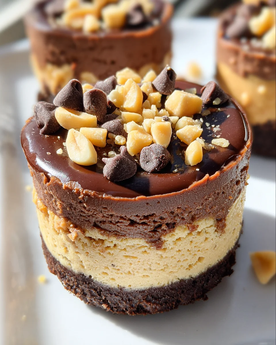 Chocolate Peanut Butter Mini Cheesecakes Chocolate