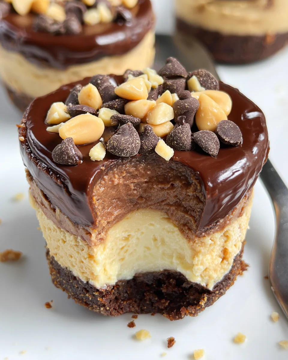 Chocolate Peanut Butter Mini Cheesecakes Chocolate