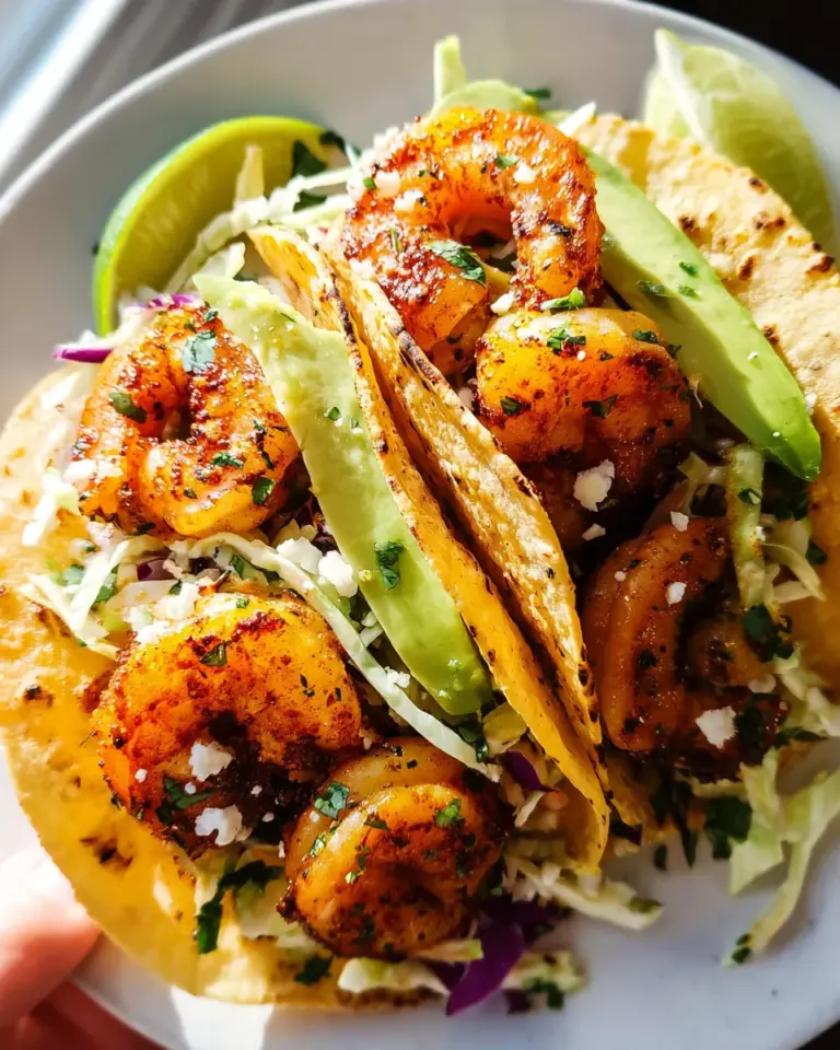 Cilantro Lime Shrimp Tacos with Creamy Slaw
