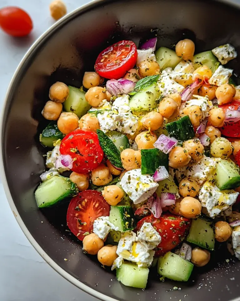 Cottage Cheese and Chickpeas Salad