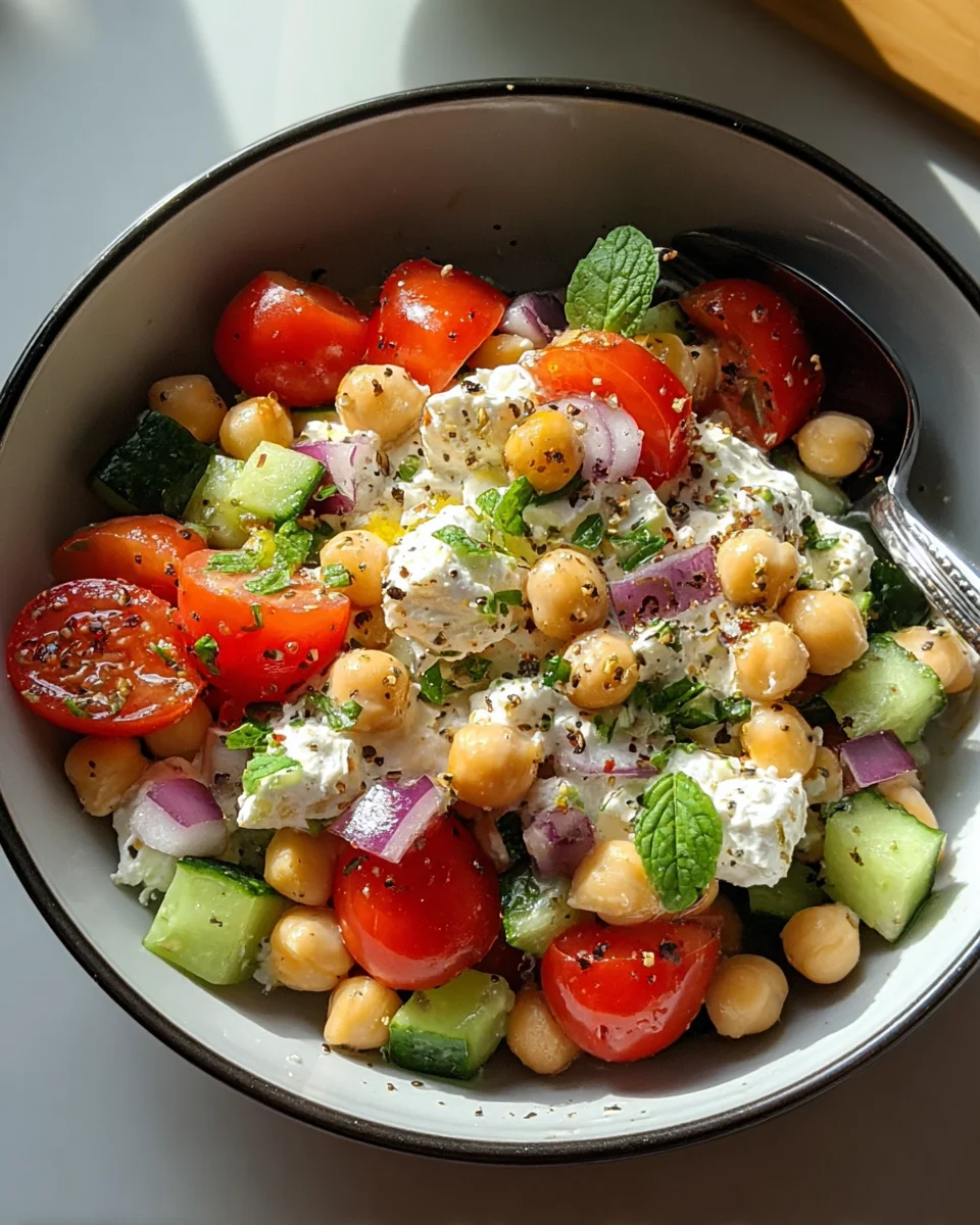 Cottage Cheese and Chickpeas Salad Cottage