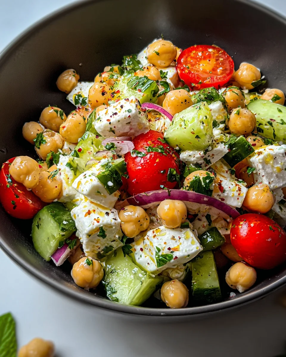Cottage Cheese and Chickpeas Salad Cottage