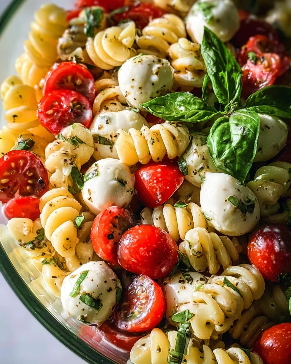 Creamy Caprese Pasta Salad Creamy