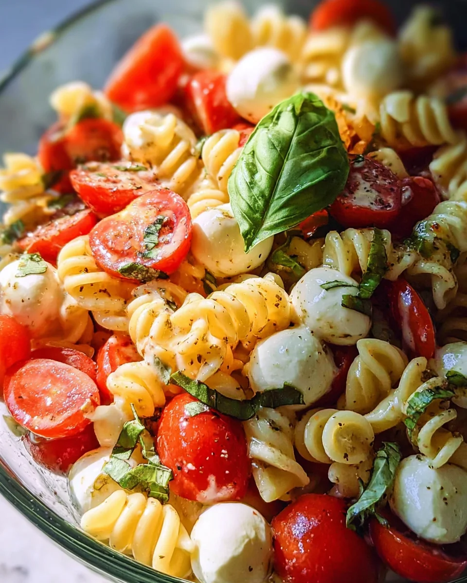 Creamy Caprese Pasta Salad Creamy
