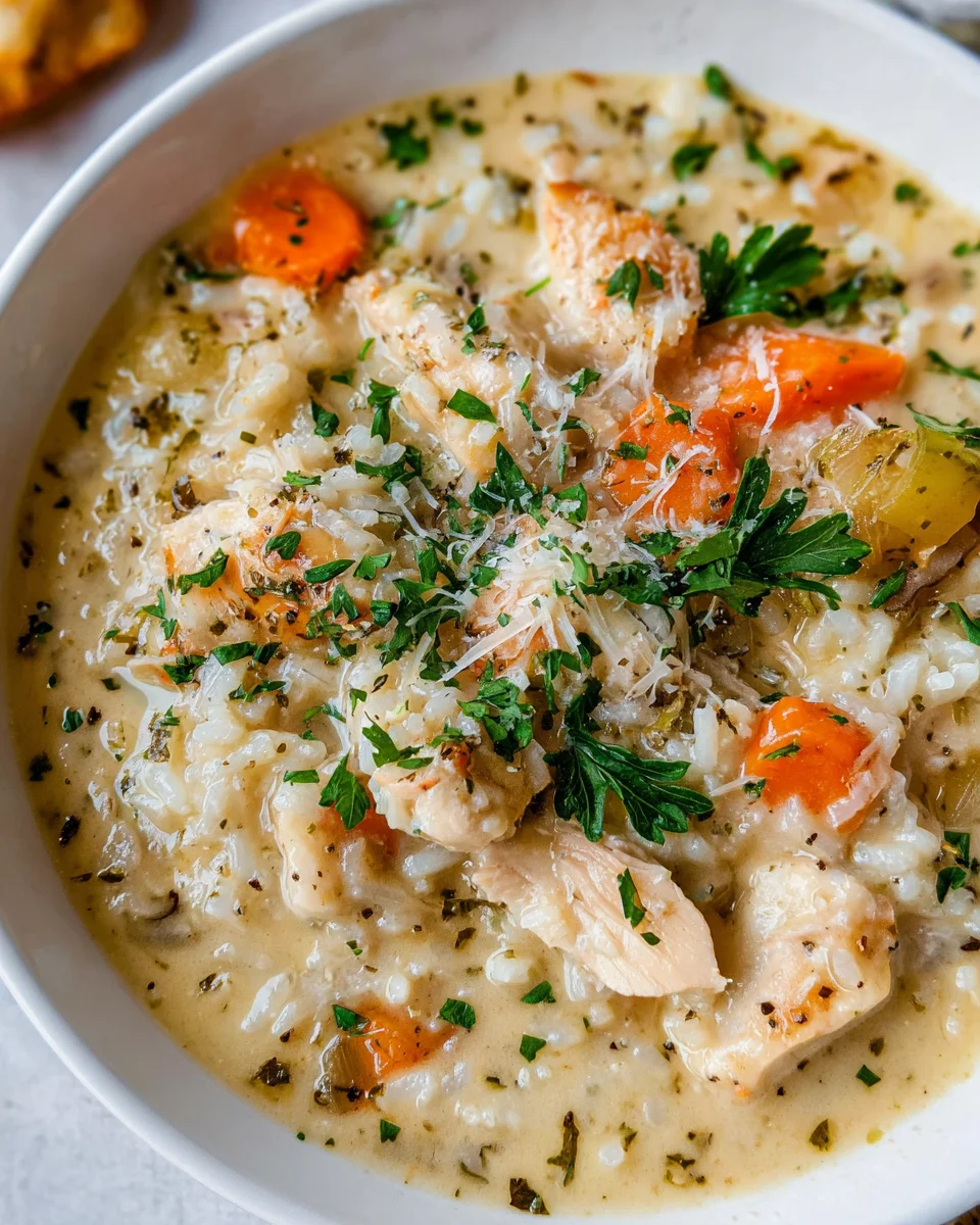 Creamy Chicken and Rice Soup Creamy
