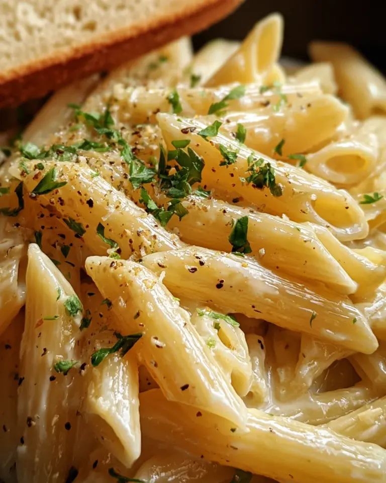 Creamy Garlic Penne Pasta