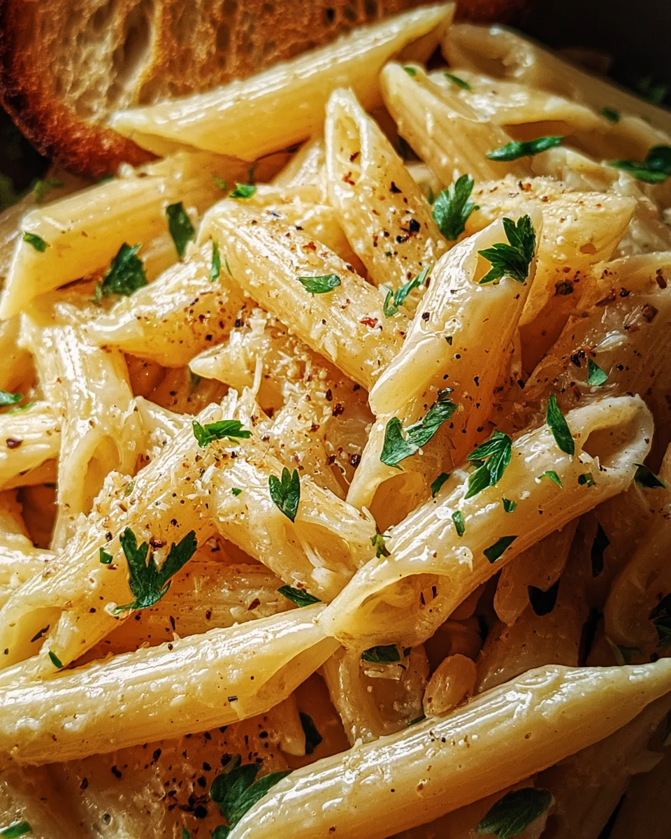 Creamy Garlic Penne Pasta Creamy