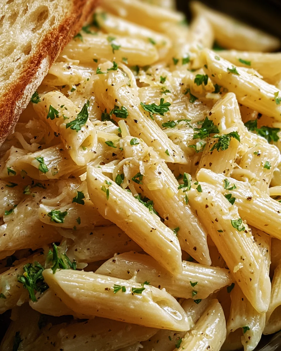 Creamy Garlic Penne Pasta Creamy