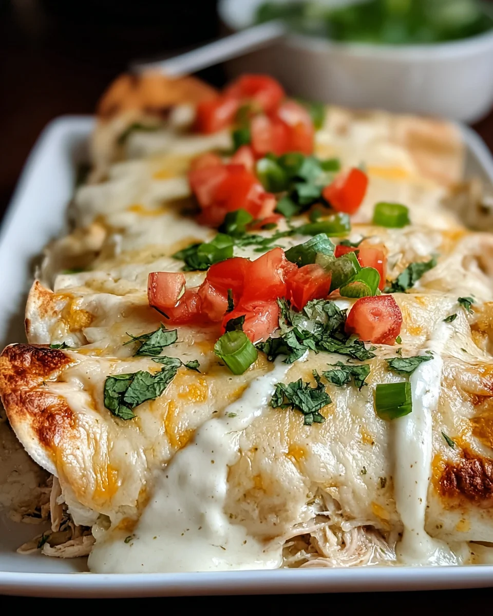 Creamy White Chicken Enchiladas Creamy